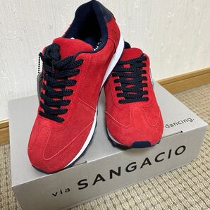 【未使用】via SANGACIO スニーカー メンズ レッド 25.5cm