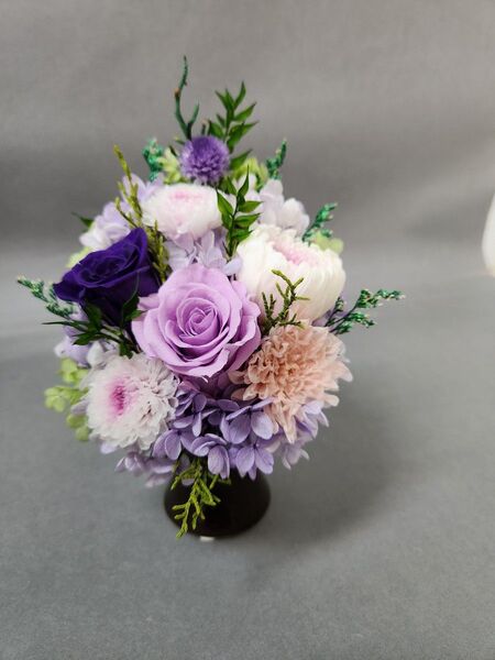 プリザーブドフラワー仏花アレンジ(花器入り)