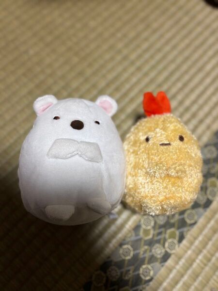 すみっコぐらしのぬいぐるみ2個セット エビフライのしっぽとしろくま