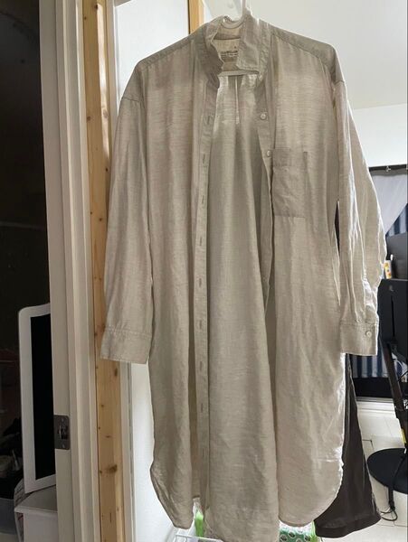無印 無印良品 麻 羽織り ワンピース ワンピ MUJI 長袖シャツ 長袖