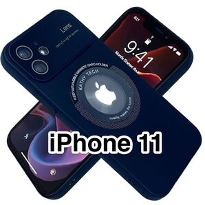 iPhone11ケース 黒 大型カメラウィンドウ TPU 軽量 MagSafe マグセーフ 無線 磁気 ワイヤレス充電 ブラック
