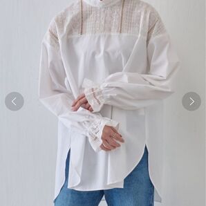 未使用近 ビアズリー レースコンビシャツ 定価25,300 3L