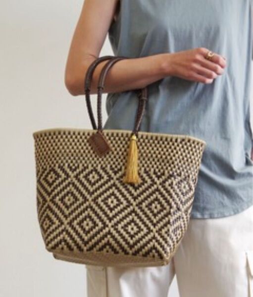 未使用近 WOVEN メルカドバッグ バスケットバッグ