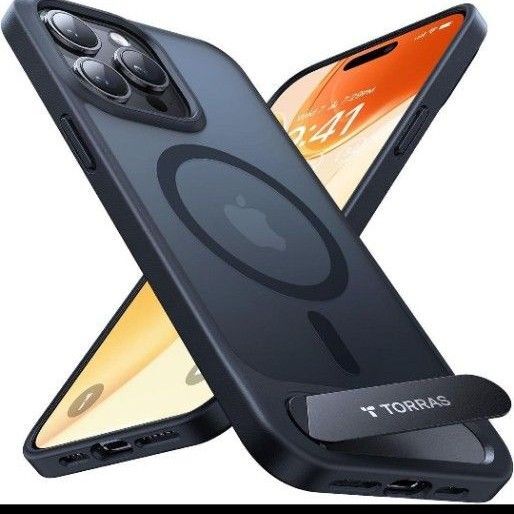☆iPhone 15 Pro☆ ケース Magsafe対応 ワイヤレス充電 スタンド付き マグネット搭載 半透明 マット仕上