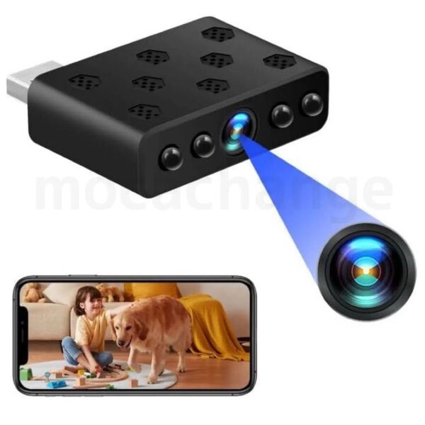 wifi 小型監視カメラ USB接続式 1080P画質 暗視機能 128GB対応 常時録画 ループ録画 動体検知