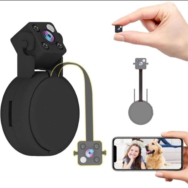 防犯カメラ 小型 見守り ペットカメラ WiFi スマホ連動 高画質 動体検知