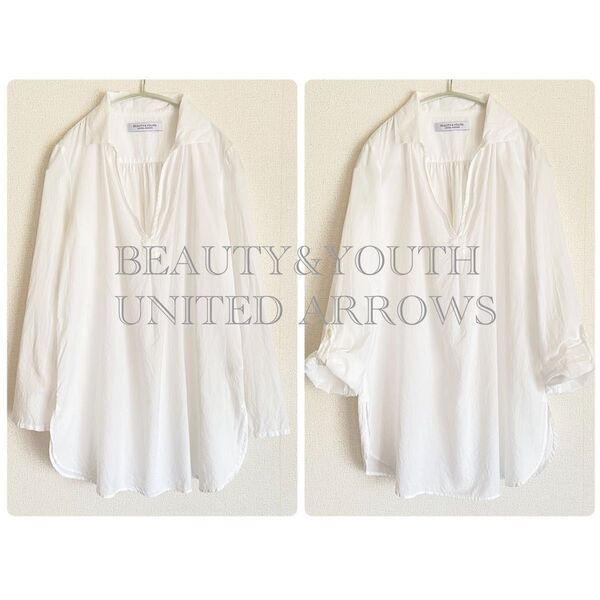 ユナイテッドアローズ UNITED ARROWS BEAUTY&YOUTH コットンロングシャツプルオーバー