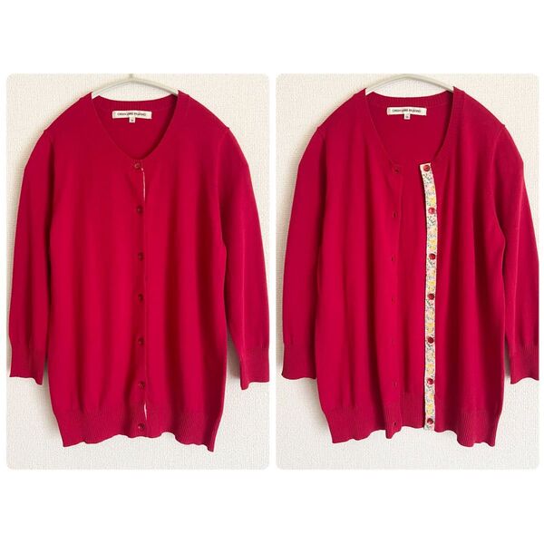 ユナイテッドアローズ UNITED ARROWS GREEN LABEL RELAXING リバティカーディガン レッド