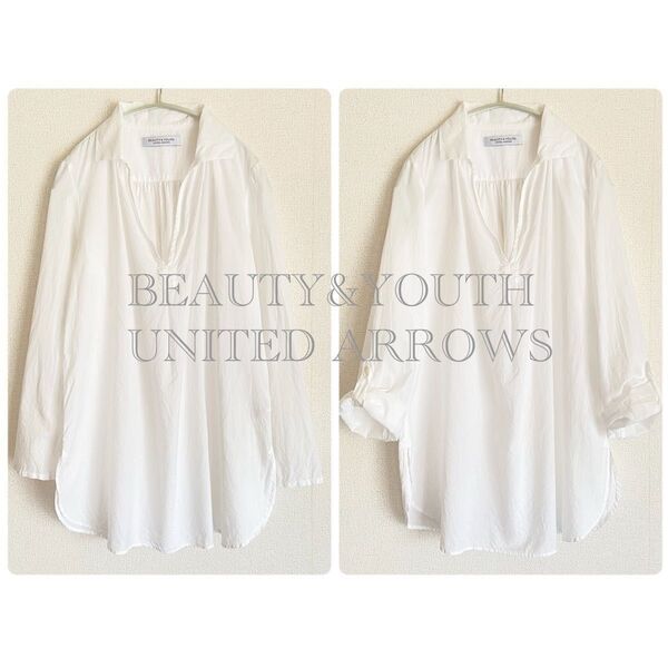 ユナイテッドアローズ UNITED ARROWS BEAUTY&YOUTH コットンロングシャツプルオーバー