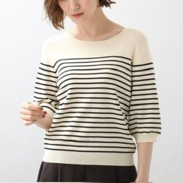 グローブ grove 【ひんやりUV洗える】やわらかドライタッチパフ袖ニットTee