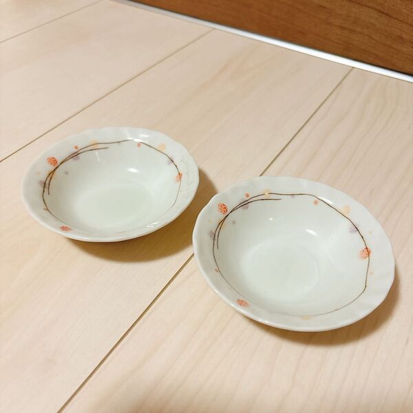 美濃焼き 花手毬 赤 和食器 小鉢 小皿 2枚セット ペア 食器