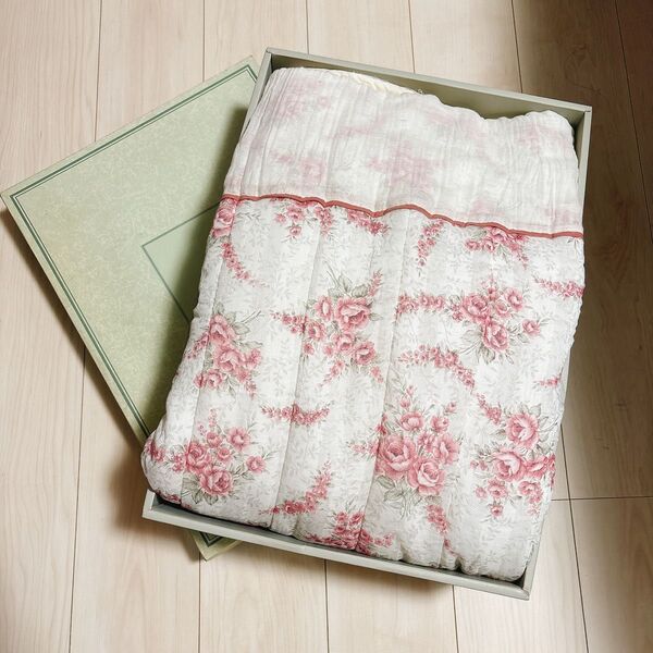 肌布団 肌掛け布団 シングル 花柄 薔薇柄 ローズ 綿100% キルトケット
