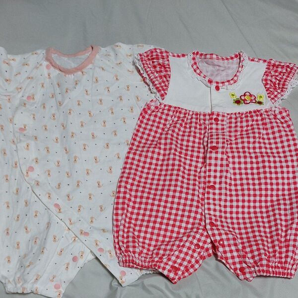 水通しのみ★60〜70ベビー服 2点セット ロンパース 新生児