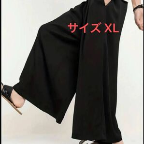 メンズ 袴パンツ はかまパンツ ワイドパンツ 和風 和カジュアル ダンス かっこいい 涼しい オシャレ 足長効果 ウエストゴム