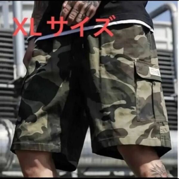 メンズ カモフラ 迷彩柄 カーゴパンツ ハーフパンツ ショートパンツ ハーフカーゴ マルチポケット タウン レジャー アウトドア