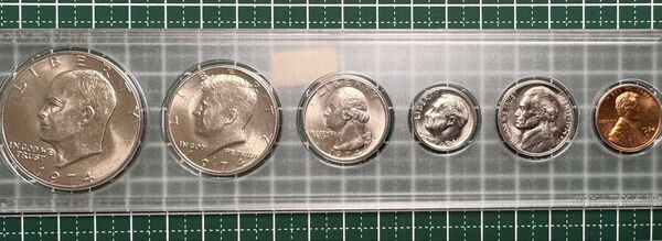 【アメリカ】1974年/リバティコインセット/古銭/海外硬貨/アメリカ合衆国硬貨 6枚セット