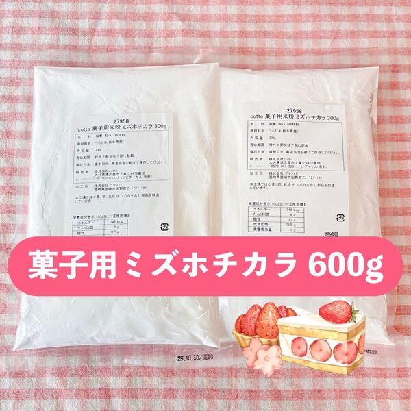 【600g】製菓用米粉 ミズホチカラ 熊本県産 cotta 菓子用 300g×2袋