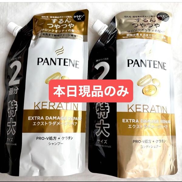 ◯ パンテーン エクストラダメージケア 特大2個分 つめかえ シャンプー&トリートメントセット
