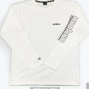 LL umbro ホワイト ロンT 長袖 袖ロゴ シャツ