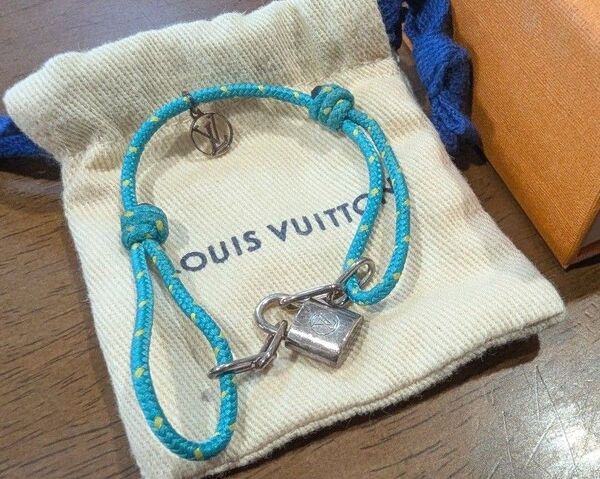 LOUIS VUITTON ルイ ヴィトン ブラスレ シルバー ロックイット ブレスレット ブルー Q95866