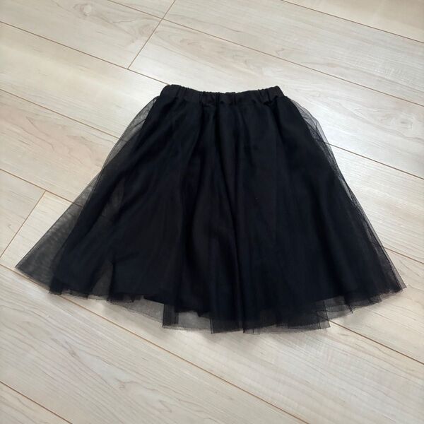スカート 黒 キッズ 110 女の子 子供服 チュール