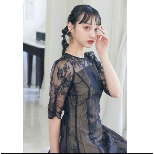 ロングワンピース お呼ばれ 結婚式 シースルー 花柄ドレス 記念日 シアーワンピース パーティドレス お呼ばれワンピ パーティ