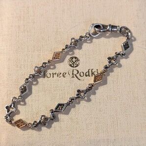 【18k】ローリーロドキン ミックスオープンゴシックダイヤクロス ブレスレット