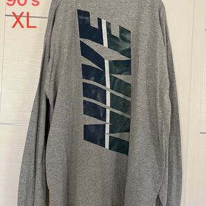 NIKE ナイキ 長袖 ヴィンテージ 銀タグ 背中 デカロゴ tシャツ USA製 サイズXL