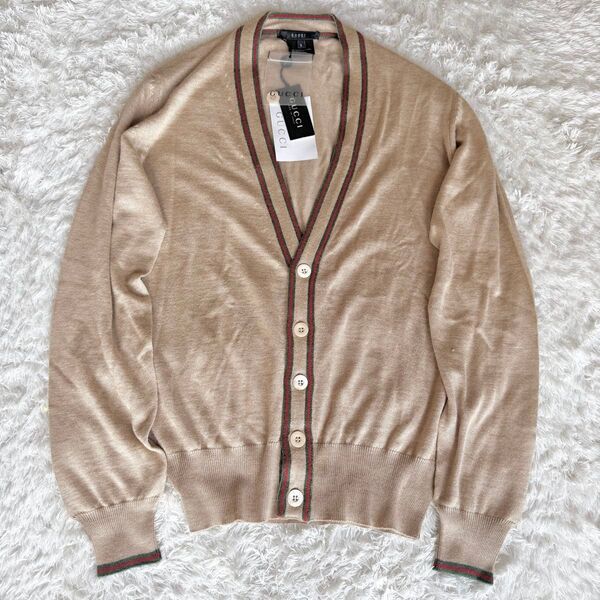 【新品タグ付き】GUCCI シェリーライン 薄手 カーディガン シルク S M