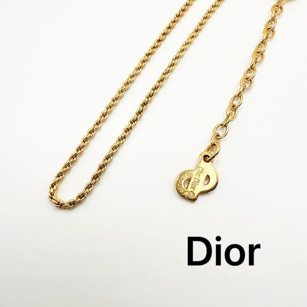 【極美品】クリスチャン ディオール ネックレス Dior チェーン ゴールド