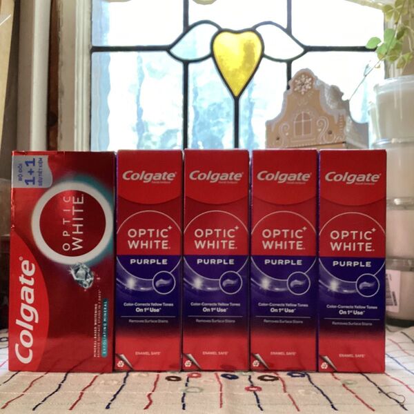 Colgate Optic White 歯磨き粉100g 2本&Purple4本