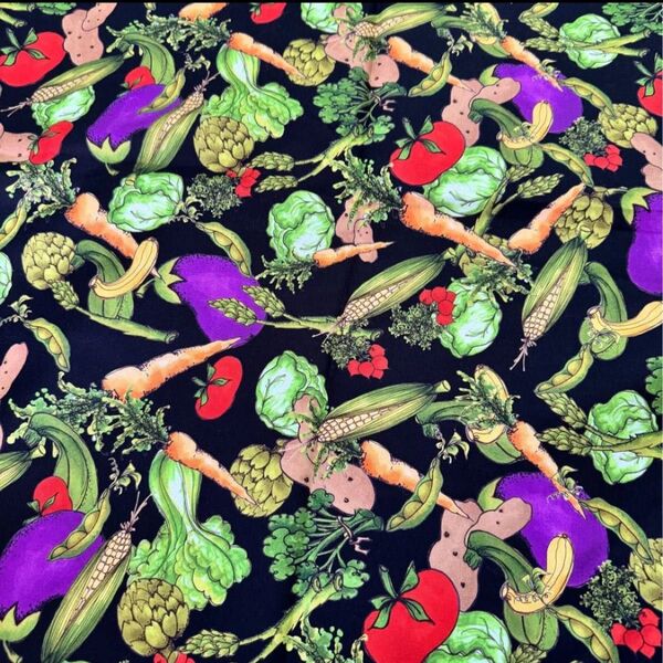 輸入生地 ロラライハリス生地 chefシリーズ『Veggie Jungle』110×45