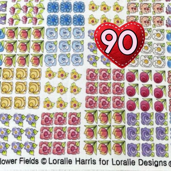輸入生地 ロラライハリス生地【Flower Fields 】110×90cm