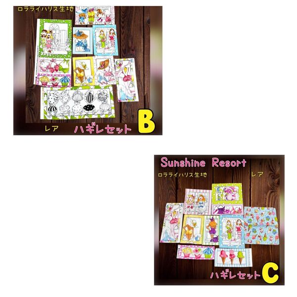 専用 ロラライハリス生地 レア Sunshine ResortパネルセットC B