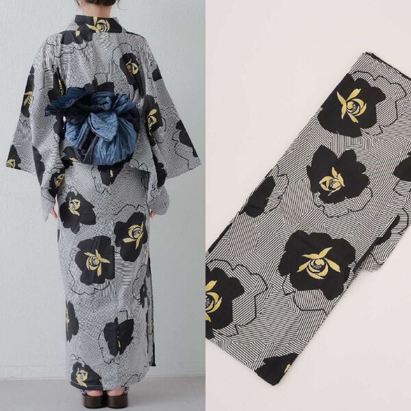 定価11000円新品未使用 Chico チコ 黒 ブラック系 浴衣単品 帯無し