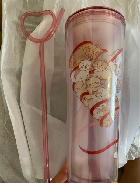 スターバックス スタバ ねこ ハート ロゴコールドカップタンブラー 710ml