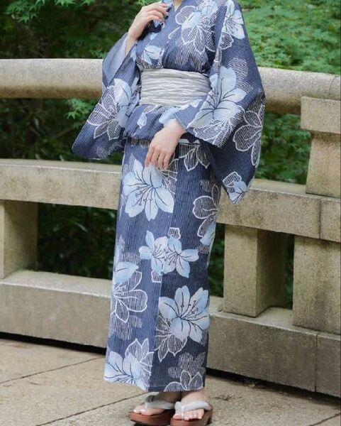 定価11000円 新品 未使用 Chico チコ 紺色 ネイビー浴衣単品 帯なし レディース 婦人
