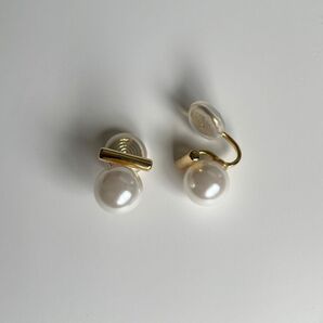 【再入荷!!】イヤリング gold パール バー フォーマル Silver925
