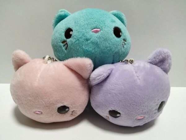 ねこのぬいぐるみ ボールチェーンマスコット 3個セット(7-1143)