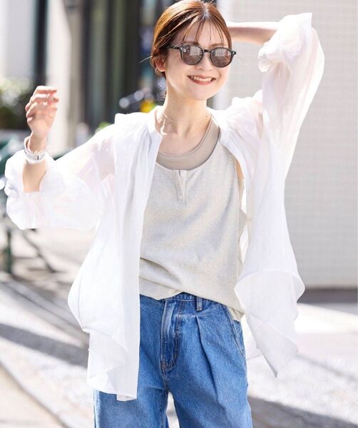 SLOBE IENA ラミースキッパーシャツ ホワイト 新品タグ付 2025SS スローブイエナ イエナ