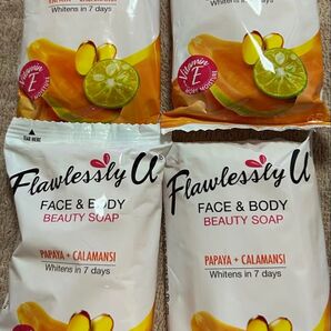 Flawlessly U フェイス&ボディソープ パパイヤ+カラマンシー 65g×4個 フィリピン 東南アジア リラックス 柑橘系