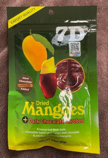ドライマンゴーチョココーティング7D Dried Mangoes + Dark Chocolate 80g フィリピン 東南アジア