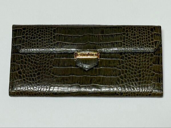 イヴ・サンローラン長財布☆クロコ☆グリーン☆YSL☆希少