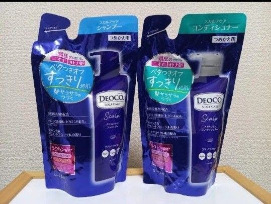 【新品/2点セット①】デオコ スカルプケアシャンプー 詰替用 370ml×1個 / コンディショナー 詰替用 370g×1個