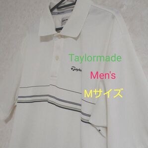 テーラーメイド ポロシャツ メンズ ホワイト M TaylorMade ゴルフ ゴルフウェア 半袖ポロシャツ マンシングウェア
