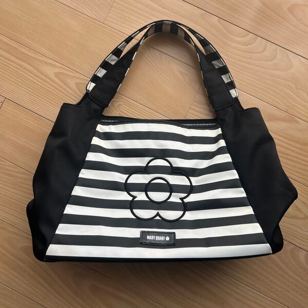 MARY QUANT ボーダー柄トートバッグ