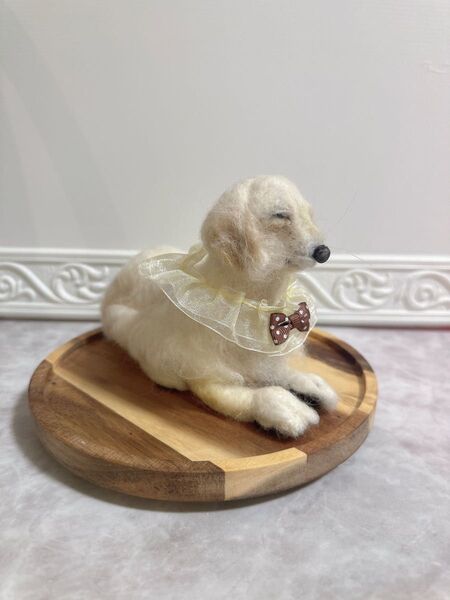 ☆優しいお顔のゴールデンレトリバーのシニア犬☆ 羊毛フェルト リアルぬいぐるみ 置物 ハンドメイド アートドール