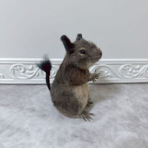 ☆ふっくらデグーぬいぐるみ☆ 羊毛フェルトぬいぐるみ アートドール ハンドメイド作家 置物