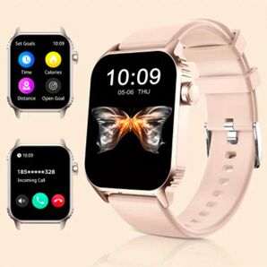 スマートウォッチ 通話機能付き 1.83インチ レディース ピンク