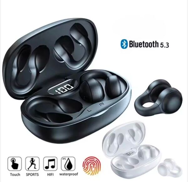 【4個セット】 ワイヤレスイヤホン イヤーカフ OWS Bluetooth5.3 空気伝導 イヤークリップ ノイズキャンセリング